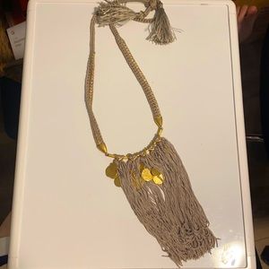 Stella Dot grey fringe necklace